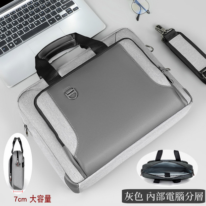 商務手提筆電包 兩款 無印 公文包 多層防震 防潑水  LTB-04